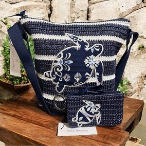 Vera Bradley Navy and White Crossbody Bag